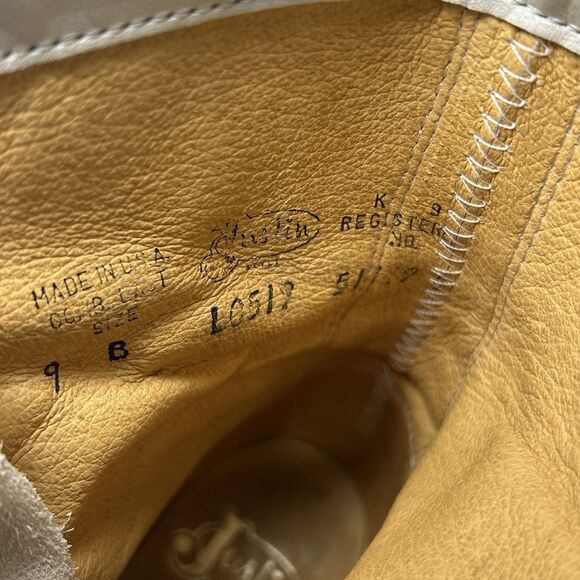 Justin Roper Womens Size 9 B Pearl White Leather Lace Up Kilt Ankle Cowboy Boots - Picture 8 of 9